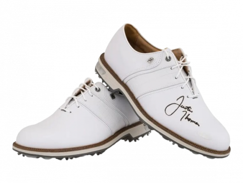 PRE-ORDER Justin Thomas Signed Footjoy Premiere Series Packard White Golf Shoes