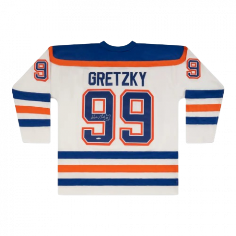 Wayne Gretzky Signed Vintage Throwback White Mitchell & Ness 1986-1987 Edmonton Oilers Jersey