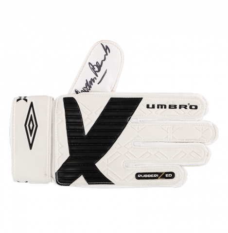 Gordon Banks Signed White and Black Umbro Goalkeeper Glove