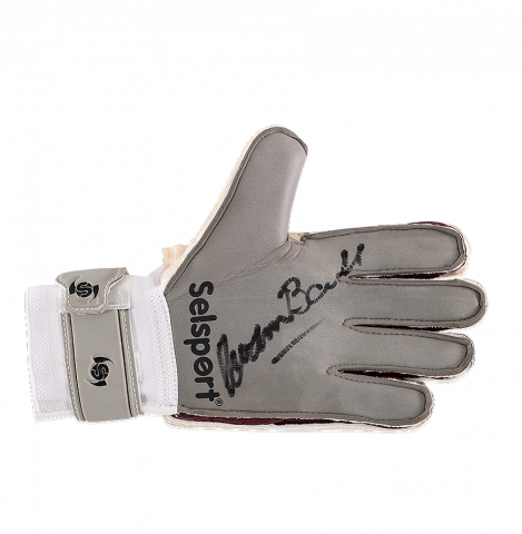 Gordon Banks Signed Grey and White Selsport Goalkeeper Glove