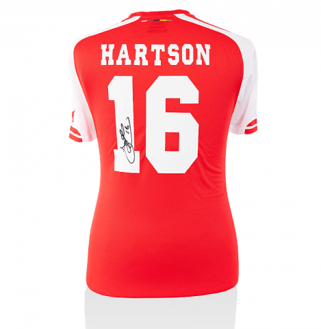 John Hartson Back Signed Arsenal Home Shirt