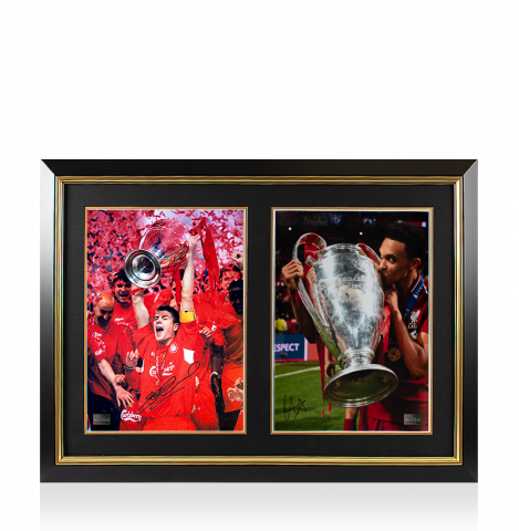 Steven Gerrard & Trent Alexander-Arnold Signed Liverpool FC Photos In Dual Photo Frame