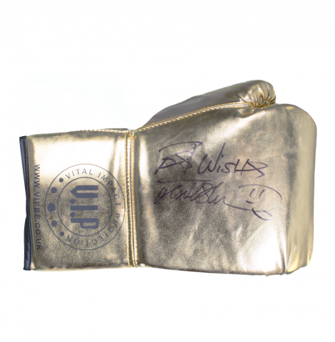 Frank Bruno Signed VIP Gold Boxing Glove