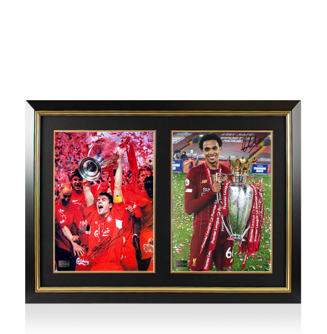 Steven Gerrard & Trent Alexander-Arnold Signed Liverpool FC Photos In Dual Photo Frame