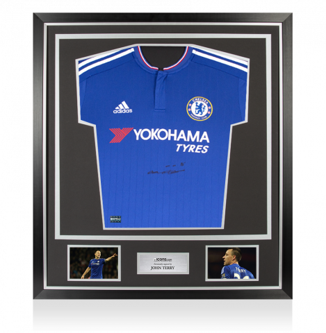 John Terry Front Signed Chelsea 2015-16 Home Shirt In Classic Frame