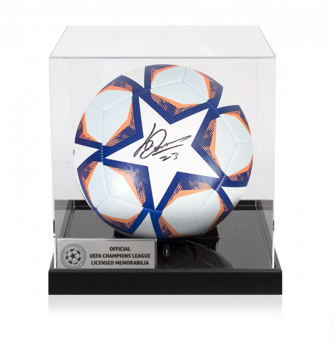 Luis Diaz Official UEFA Champions League Signed Football In Acrylic Case