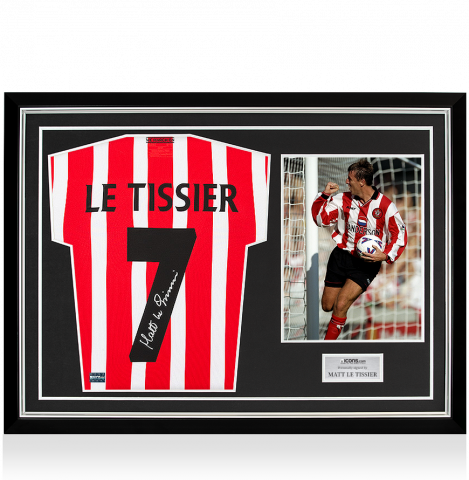 Matt Le Tissier Back Signed Southampton Home Shirt In Hero Frame: Option 1
