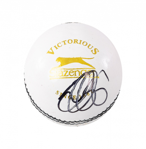 Alastair Cook Signed White Slazenger Cricket Ball