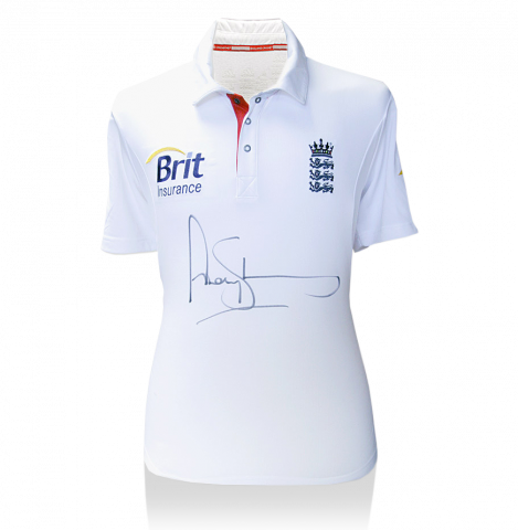 Andrew Strauss Front Signed England Cricket Shirt