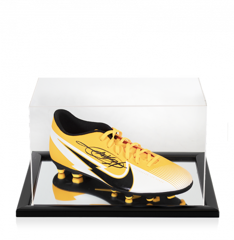 Ansu Fati Signed Yellow Nike Mercurial Vapor Boot In Acrylic Case