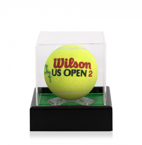 John McEnroe & Bjorn Borg Dual Signed US Open Tennis Ball In Acrylic Case