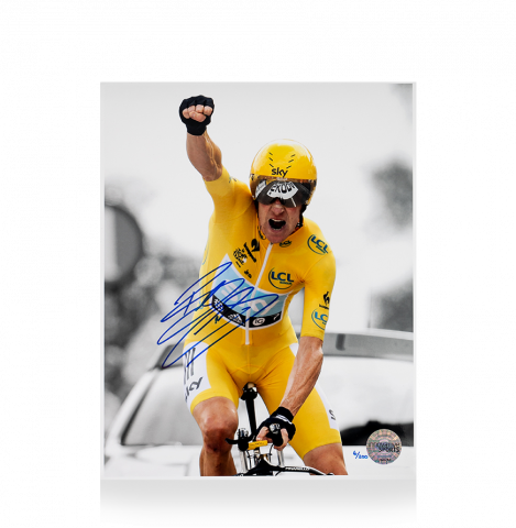 Bradley Wiggins Signed Limited Edition Mini Photo: 2012 Tour de France Winner