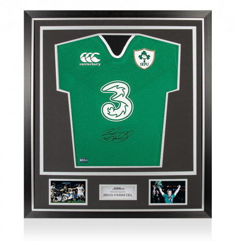 Brian O'Driscoll Front Signed Ireland Rugby Shirt In Classic Frame