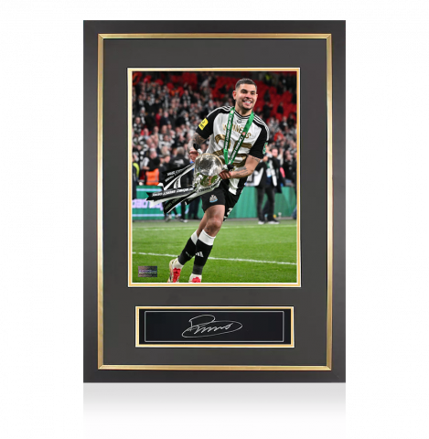Bruno Guimaraes Signed Plaque and Photo Frame: 2025 Carabao Cup Winner