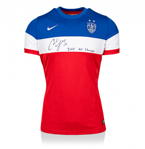 Carli Lloyd Signed USWNT 2015 FIFA Women's World Cup Away Shirt: "2015 WC Champs"