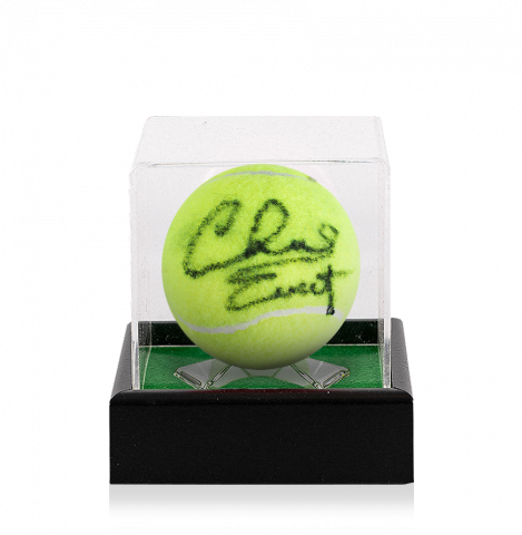 Chris Evert Signed Penn Tennis Ball In Acrylic Case