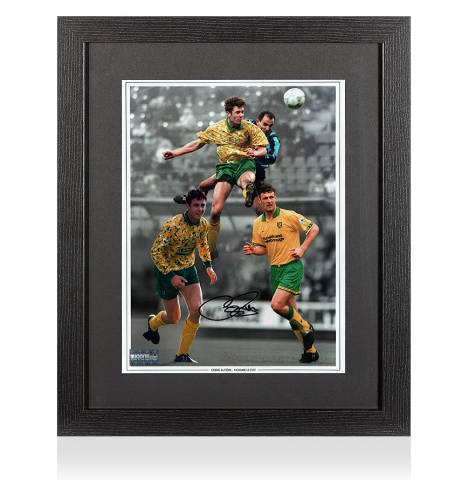 Chris Sutton Signed Norwich City Montage Print In Black Wooden Frame