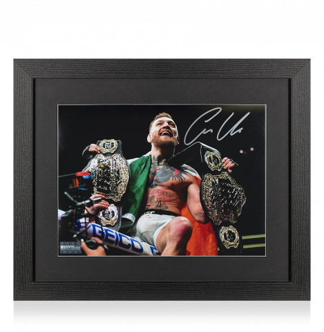 Conor McGregor Signed Photo In Black Wooden Frame: UFC Champion