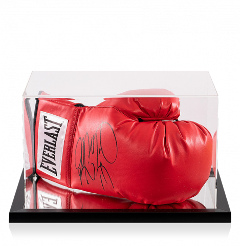 Deontay Wilder Signed Red Everlast Boxing Glove In Acrylic Case
