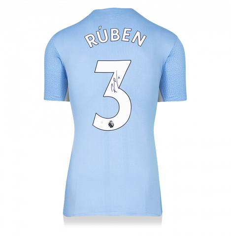 Ruben Dias Back Signed Manchester City 2021-22 Home Shirt