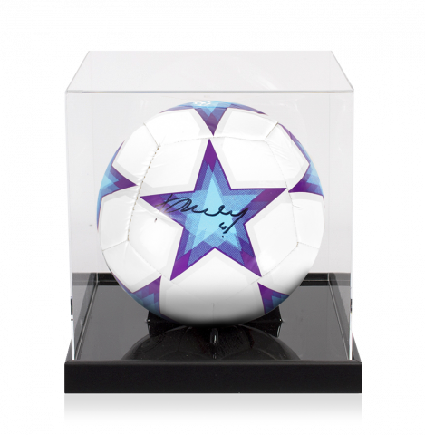 Didier Drogba Signed UEFA Champions League Football In Acrylic Case