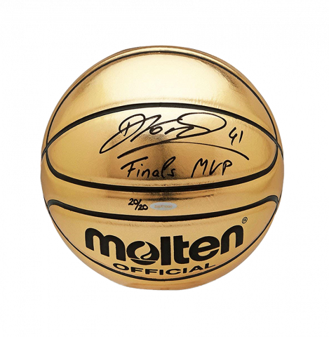 Dirk Nowitzki Signed Molten Gold Trophy NBA Basketball: "Finals MVP" Special Edition