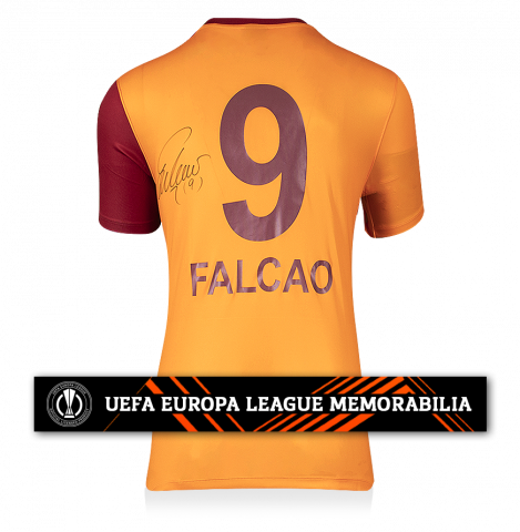 Radamel Falcao Official UEFA Europa League Back Signed Galatasaray 2020-21 Home Shirt