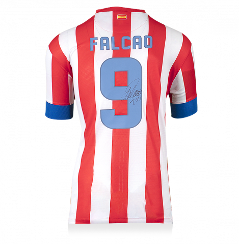 Radamel Falcao Back Signed 2012-13 Atletico Madrid Home Shirt