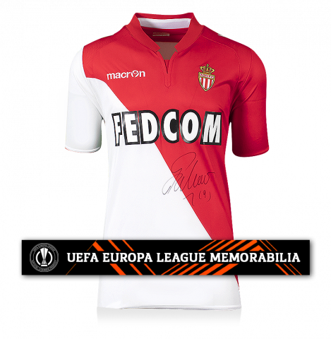 Radamel Falcao Official UEFA Europa League Front Signed 2013-14 AS Monaco Home Shirt