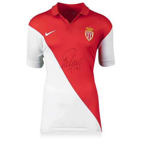 Radamel Falcao Front Signed 2014-15 AS Monaco Home Shirt