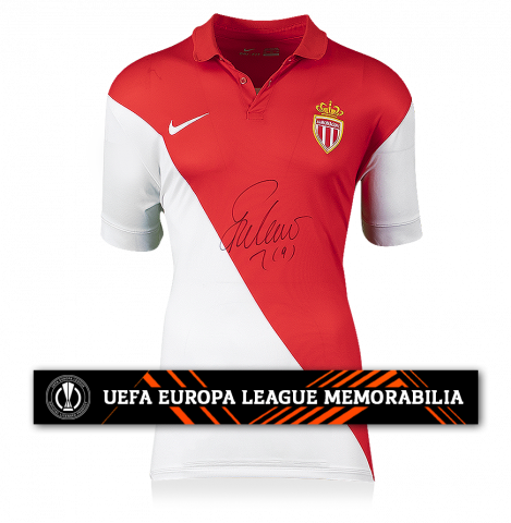 Radamel Falcao Official UEFA Europa League Front Signed 2014-15 AS Monaco Home Shirt