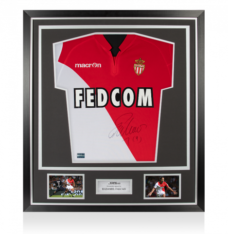 Radamel Falcao Front Signed 2013-14 AS Monaco Home Shirt In Classic Frame