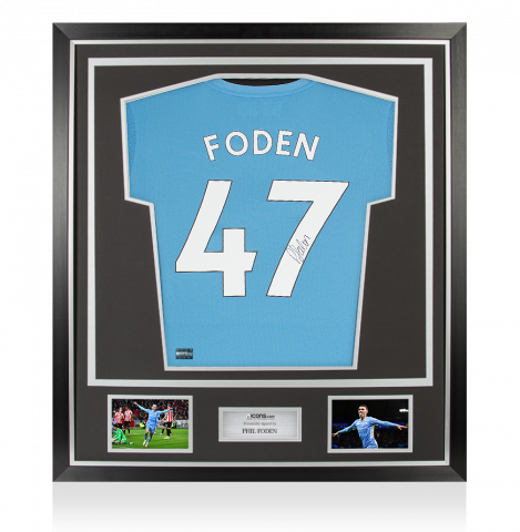 Phil Foden Signed Manchester City 2021-22 Home Shirt In Classic Frame