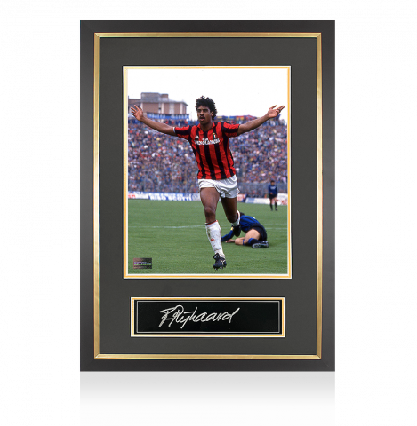 Frank Rijkaard Signed Plaque and Photo Frame: AC Milan Legend