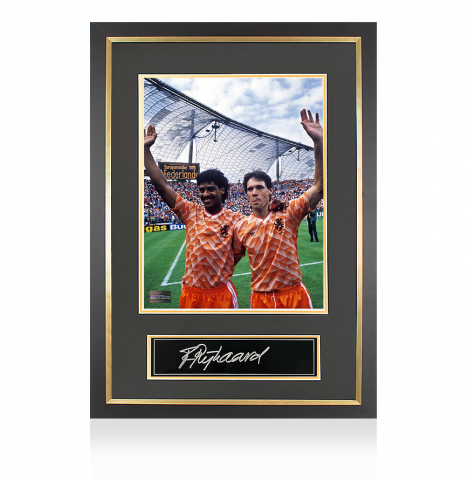 Frank Rijkaard Signed Plaque and Photo Frame: UEFA EURO 1988 Winner