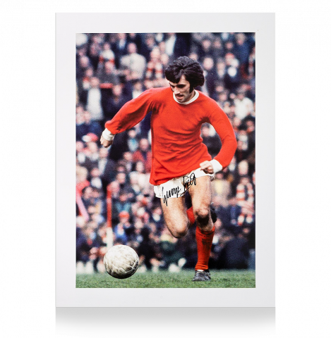George Best Signed Manchester United Print: Portrait of an Icon