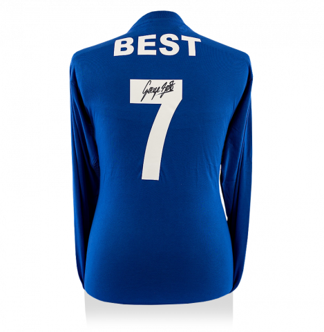 George Best Back Signed Retro Manchester United Away Shirt: 1968 European Cup Final Edition
