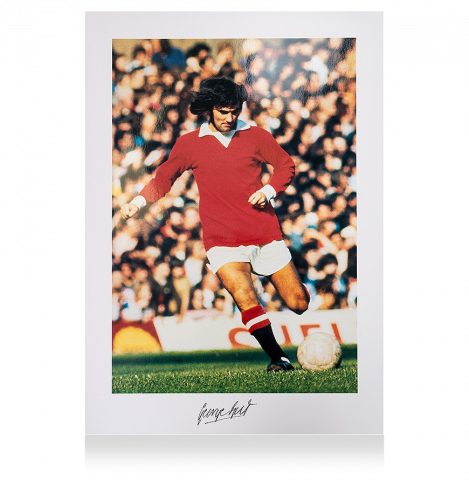 George Best Signed Manchester United Print: Portrait of an Legend