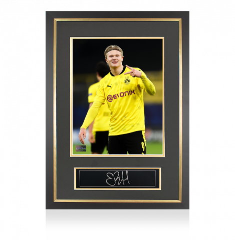 Erling Haaland Signed Plaque and Photo Frame: Borussia Dortmund Legend