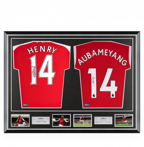 Thierry Henry & Pierre-Emerick Aubameyang Signed Arsenal Shirts In Classic Dual Frame