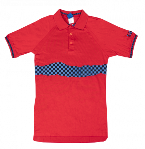 UNSIGNED MATCH USED John McEnroe Red and Blue Chequered Nike Tennis Shirt