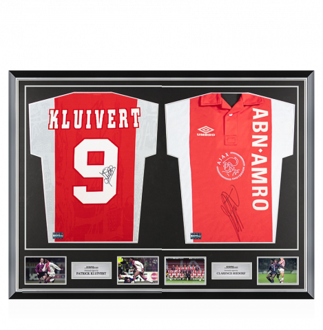 Patrick Kluivert & Clarence Seedorf Signed AFC Ajax Shirts In Classic Dual Frame