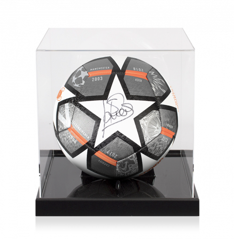 Patrick Kluivert Signed UEFA Champions League Football In Acrylic Case