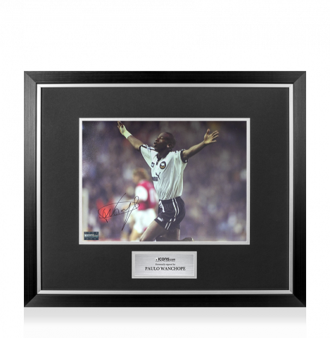 Paulo Wanchope Signed Derby County Photo In Premium Photo Frame: Goal vs Arsenal