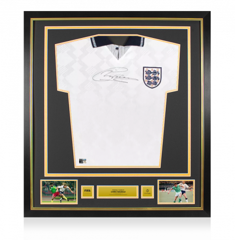 Chris Waddle Official 1990 FIFA World Cup™ Front Signed and Framed England 1990 Home Shirt