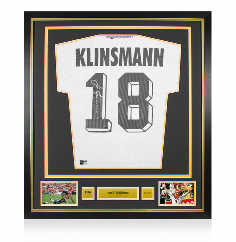 Jurgen Klinsmann Official FIFA World Cup™ Back Signed and Framed Modern Germany Home Shirt