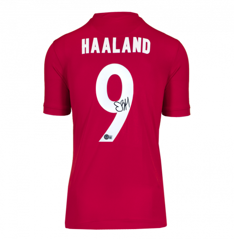 Erling Haaland Back Signed Norway 2020-21 Home Shirt