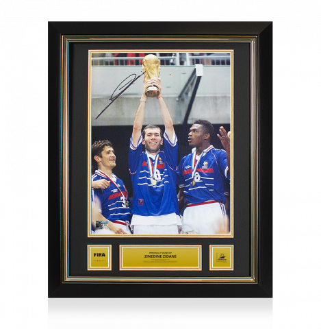 Zinedine Zidane Official 1998 FIFA World Cup™ Signed and Framed France Photo: 1998 Winner