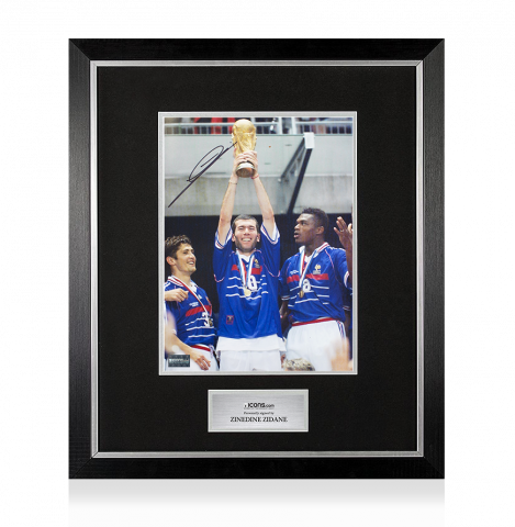 Zinedine Zidane Signed France Photo In Premium Photo Frame: 1998 World Cup Winner