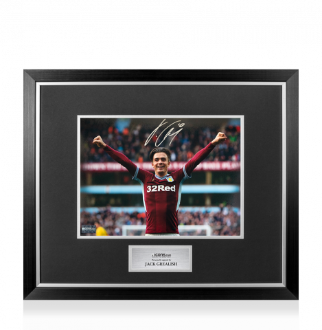 Jack Grealish Signed Aston Villa Photo In Premium Photo Frame: Winning Against Birmingham City